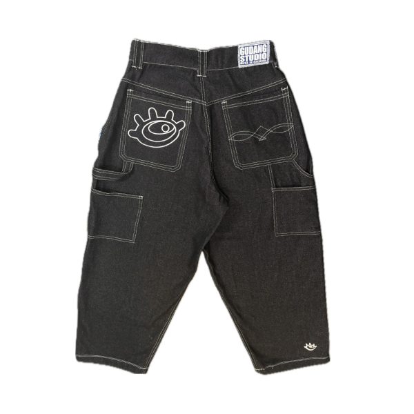 Black Denim Long Pants Back "Black Denim"-Long Pants