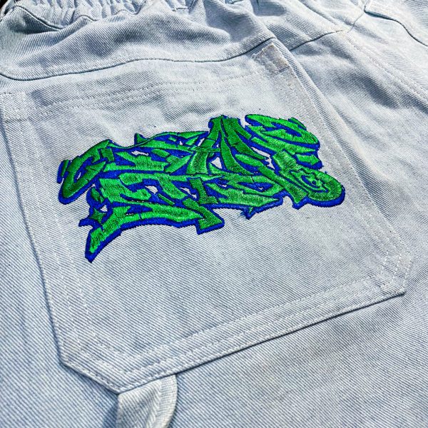 Patch B "Washed Denim"-Baggie Long Pants